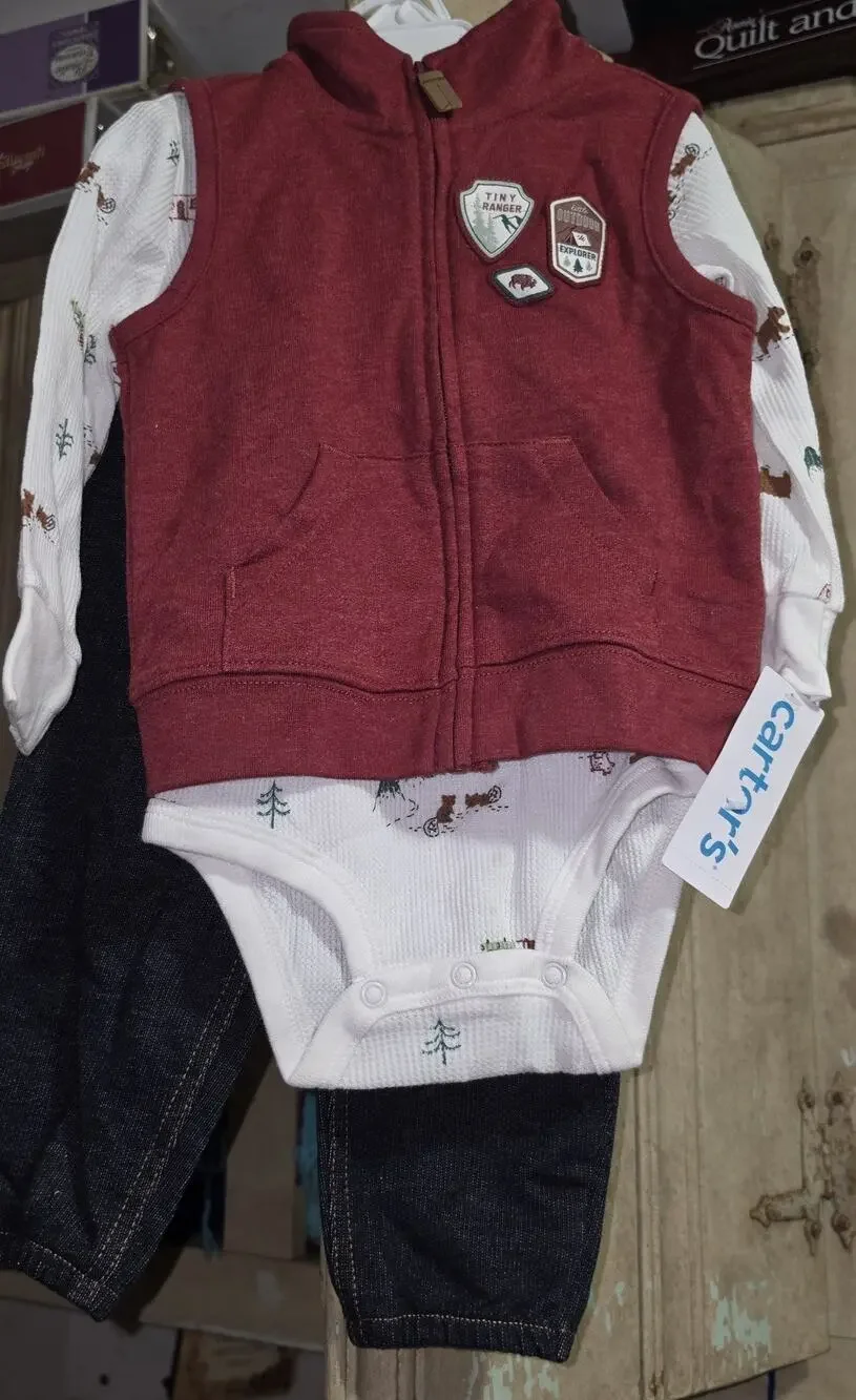 Carter's 3 piece Tiny Ranger Outdoor Explorer Outfit 12 Months NWT